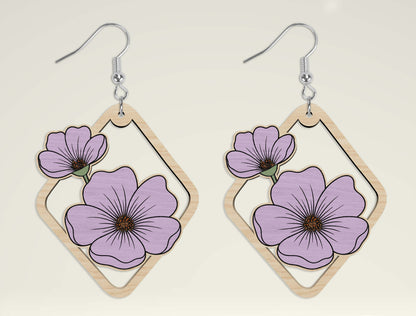 Floral Earring SVG Bundle Laser Cut File for xTool and Glowforge