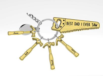 Personalized Dad Keychain SVG Bundle for Glowforge and LightBurn