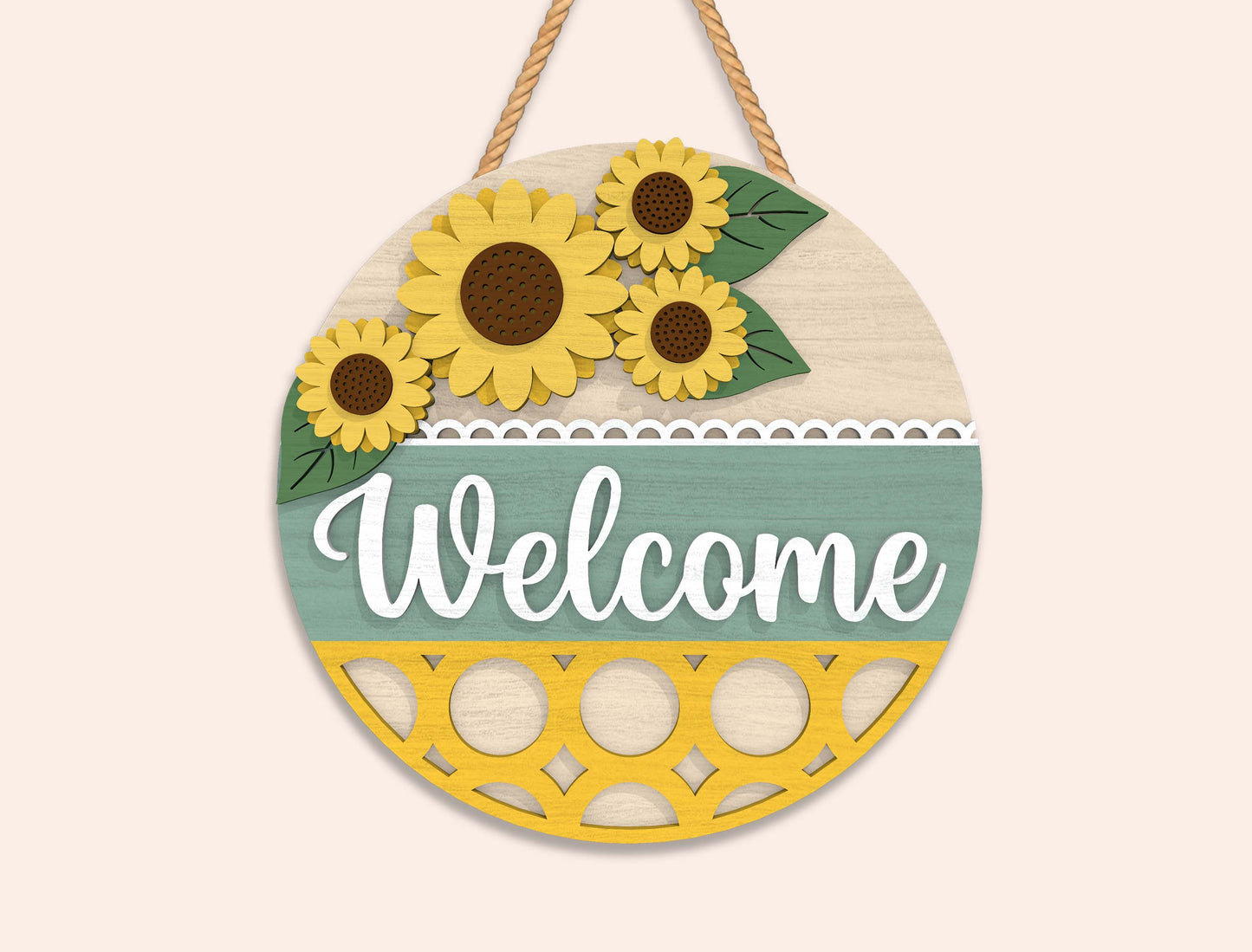 Floral Welcome Door Hanger SVG Bundle 10 Designs for Glowforge and xTool