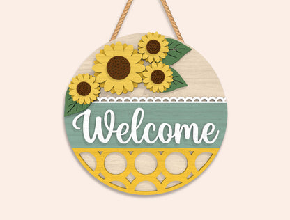 Floral Welcome Door Hanger SVG Bundle 10 Designs for Glowforge and xTool