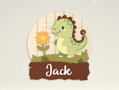 Personalized Cute Animal Name Sign SVG for Glowforge and LightBurn