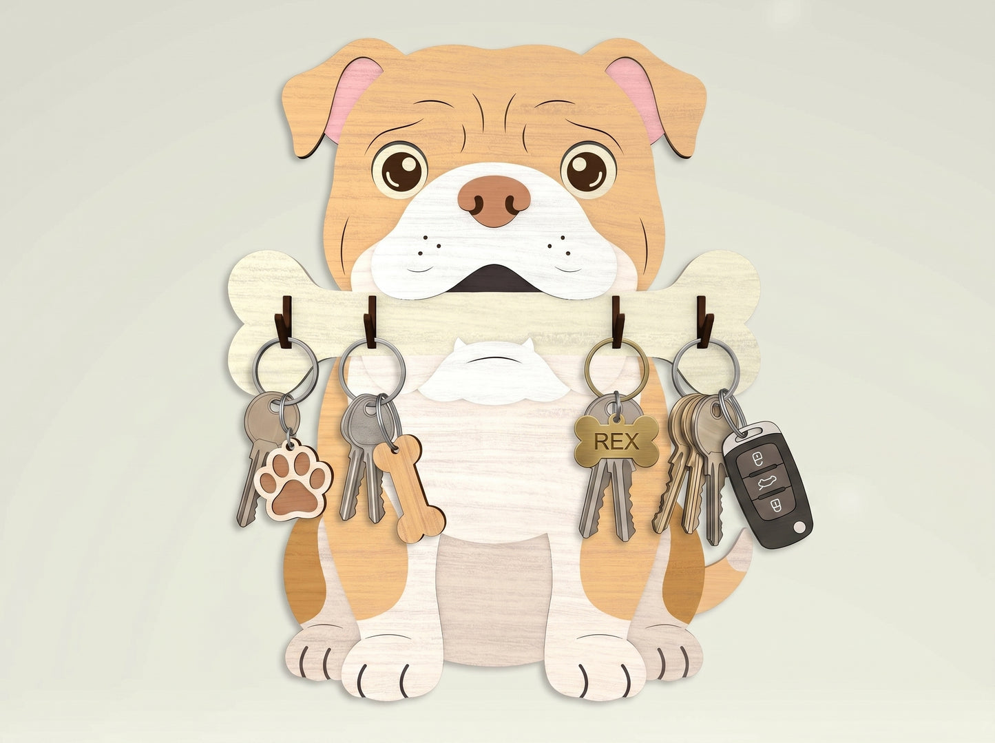 Personalized Dog Key Holder SVG Bundle for Glowforge and LightBurn