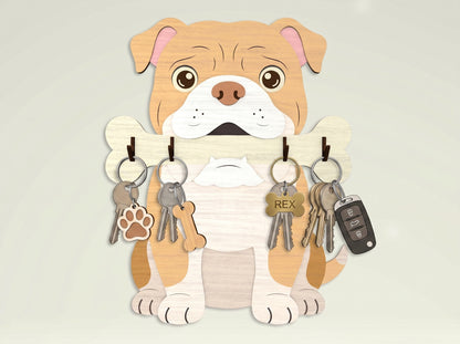 Personalized Dog Key Holder SVG Bundle for Glowforge and LightBurn
