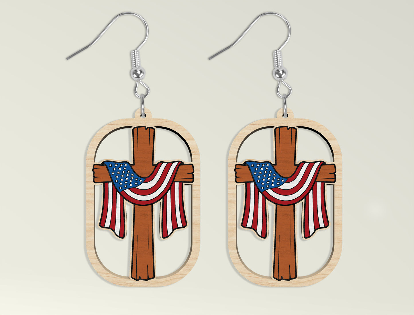Patriotic Teardrop Earring SVG Bundle Laser Cut File for Glowforge