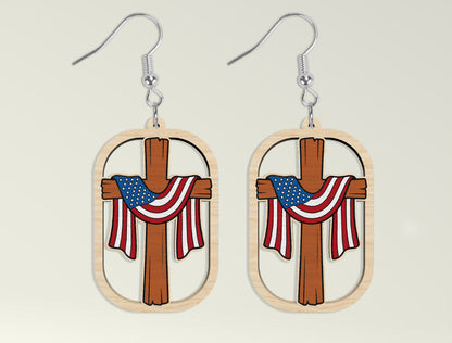 Patriotic Teardrop Earring SVG Bundle Laser Cut File for Glowforge