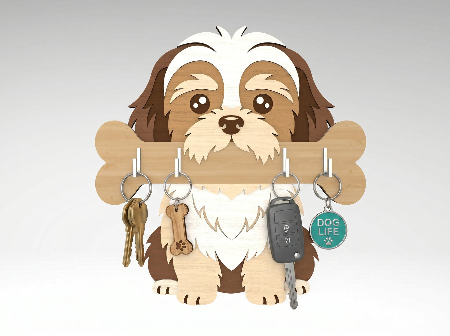 Dog Key Holder SVG Bundle for xTool, Glowforge, or LightBurn