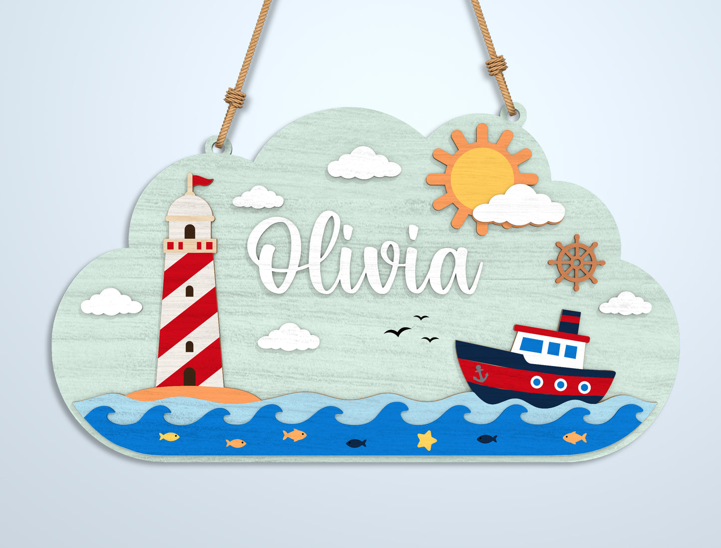 Kids Name Sign SVG Bundle File for Glowforge and xTool