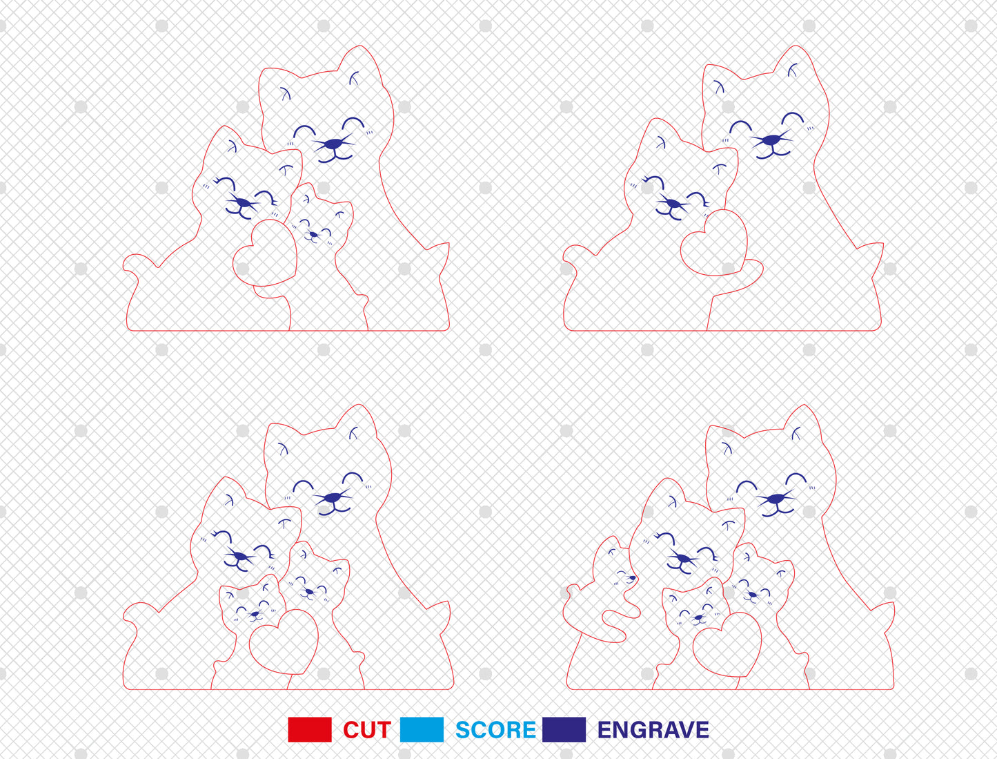 Custom Name Cat Family Puzzle Sign SVG for LightBurn and xTool