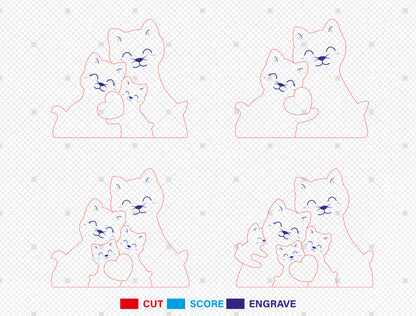 Custom Name Cat Family Puzzle Sign SVG for LightBurn and xTool