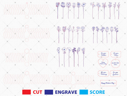 Flower Vase SVG Bundle Laser Cut File for xTool and Glowforge
