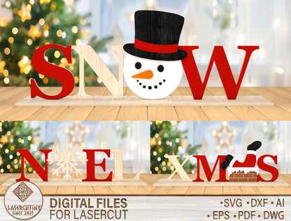 Christmas Word Decor SVG Bundle Laser Cut Designs