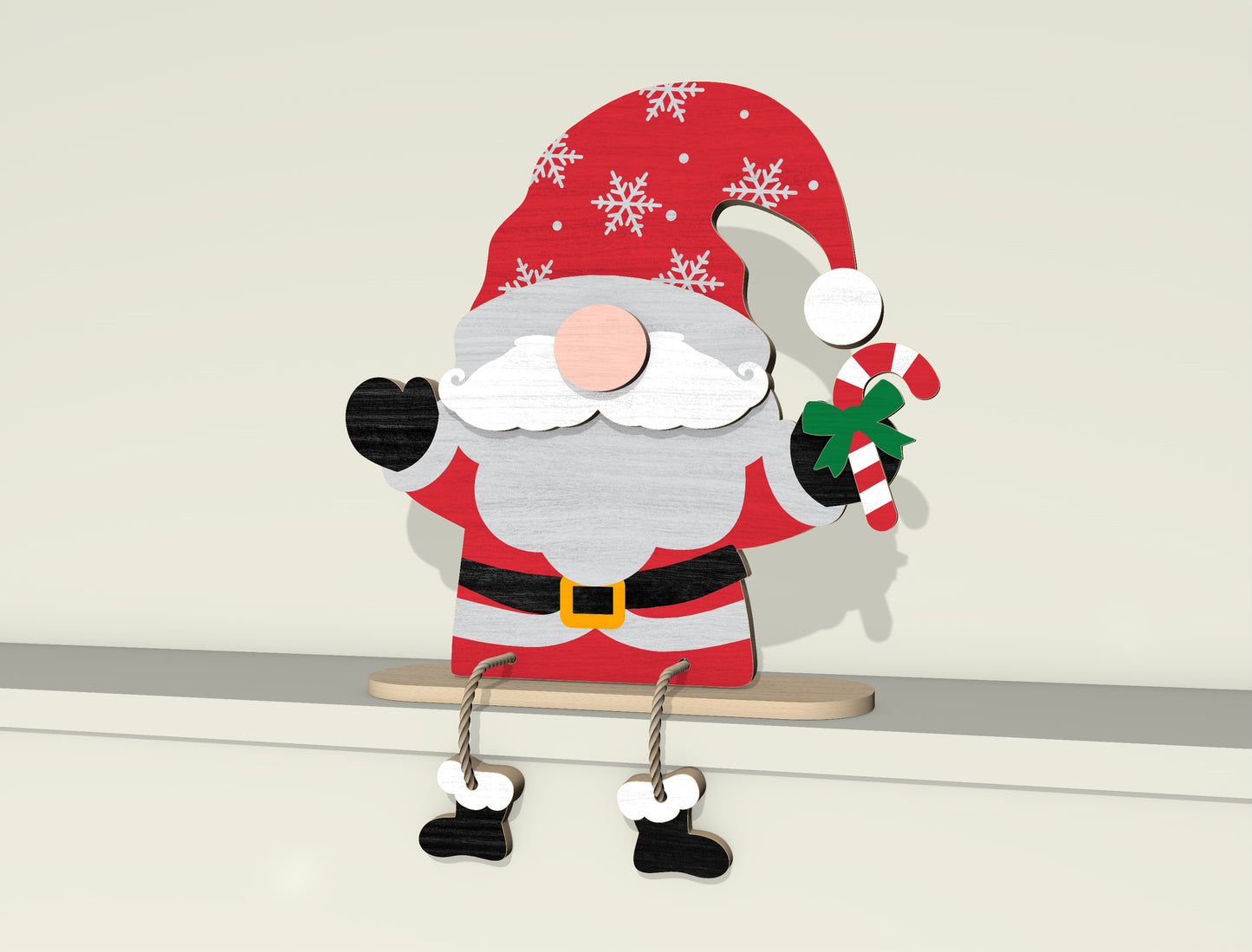 Christmas Gnome Shelf Sitter Laser Cut File | Ready to Cut | Glowforge, xTool, LightBurn, etc.