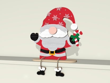 Christmas Gnome Shelf Sitter Laser Cut File | Ready to Cut | Glowforge, xTool, LightBurn, etc.