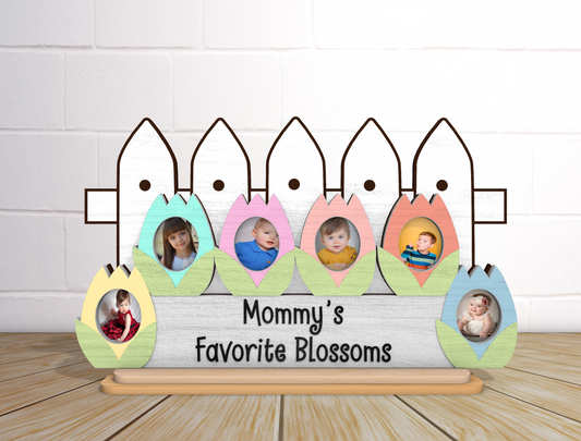 Mom Flower Photo Frame SVG Mommy's Blossoms for Glowforge and xTool