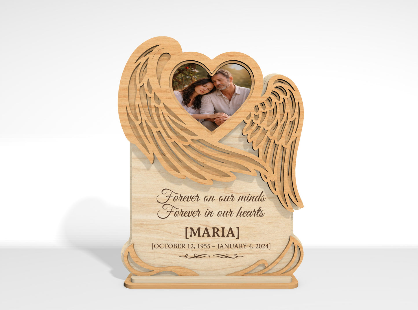 Memorial Photo Frame Tabletop Sign SVG Bundle Laser Cut File for Glowforge, xTool