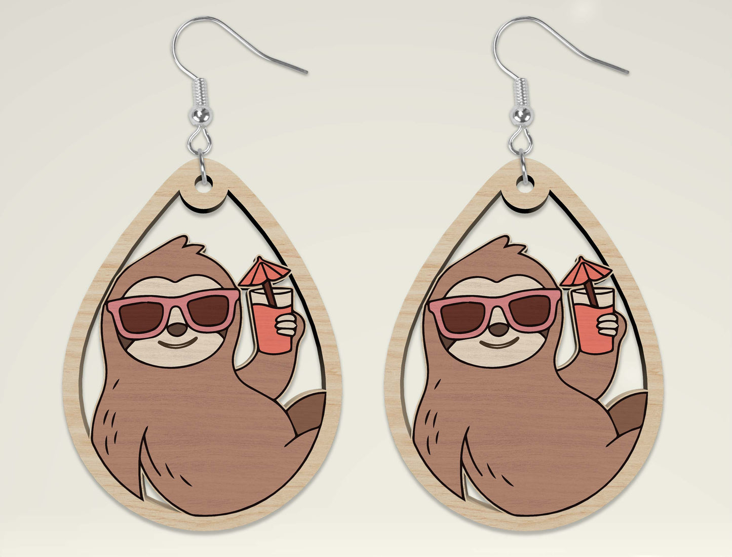 Summer Animal Earring SVG Bundle Laser Cut File for Glowforge and xTool