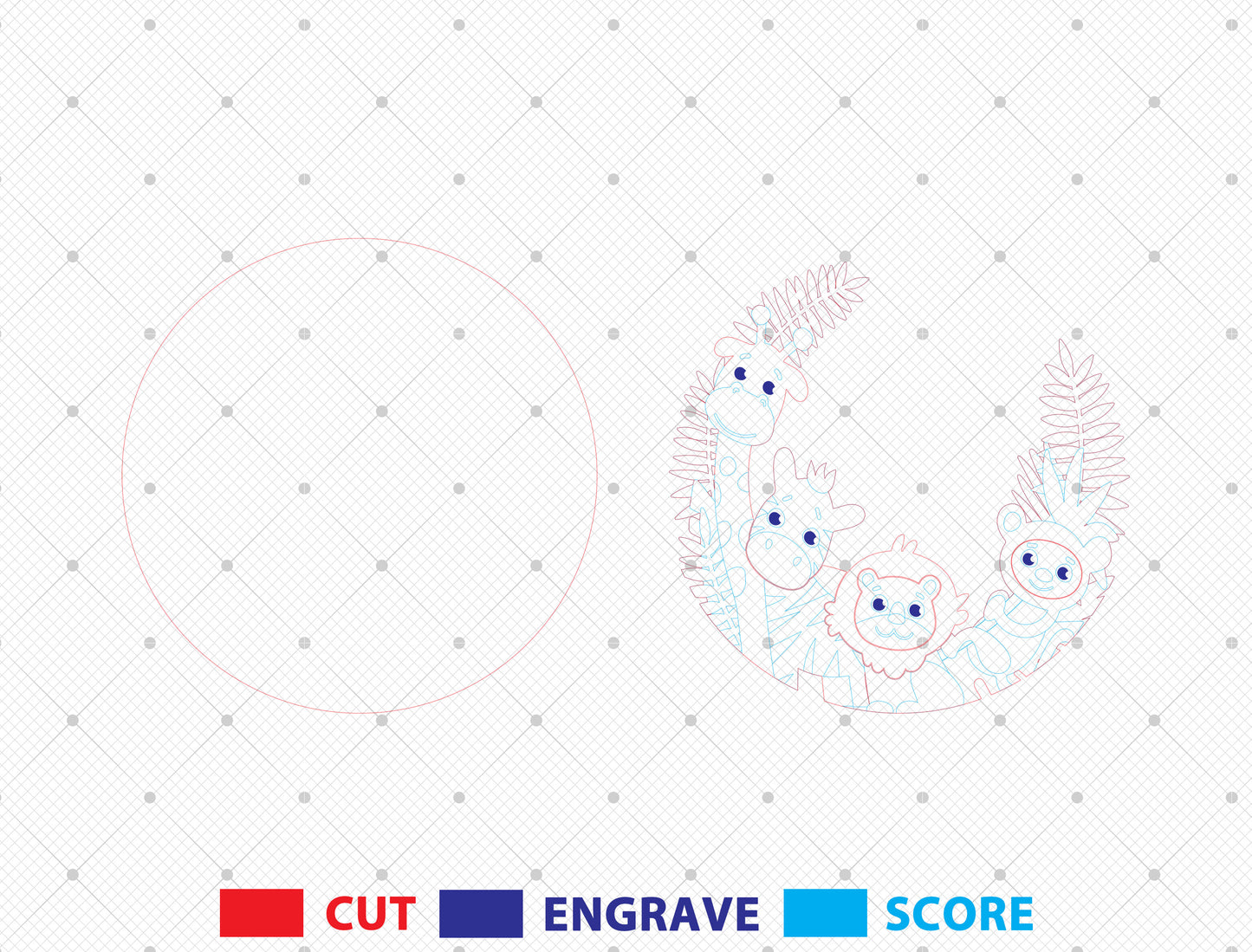 Personalized Safari Baby Name SVG File for xTool LightBurn