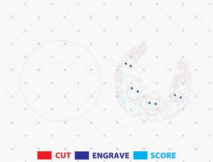 Personalized Safari Baby Name SVG File for xTool LightBurn