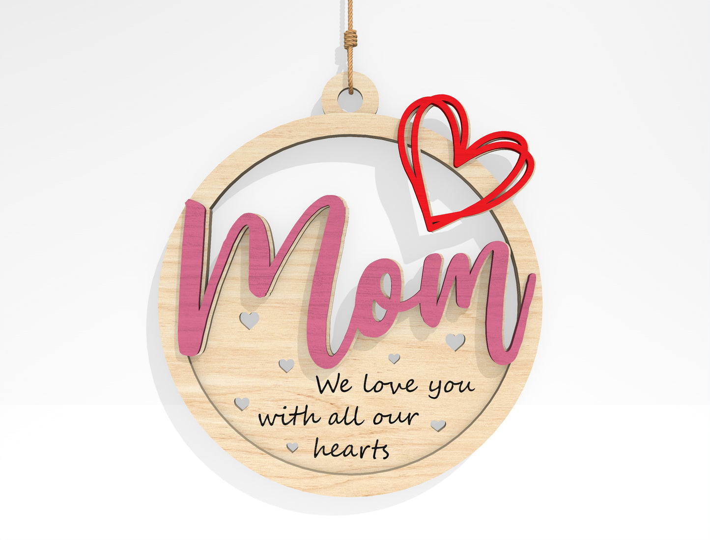 Mother's Day Floral Round Ornament SVG Bundle for Glowforge