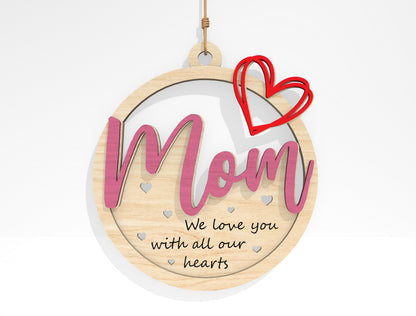 Mother's Day Floral Round Ornament SVG Bundle for Glowforge