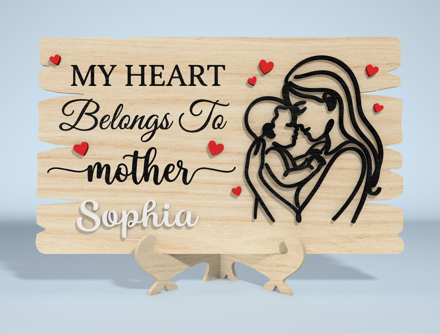 Mother's Day Wooden Sign SVG Bundle Laser Cut File for Glowforge and xTool