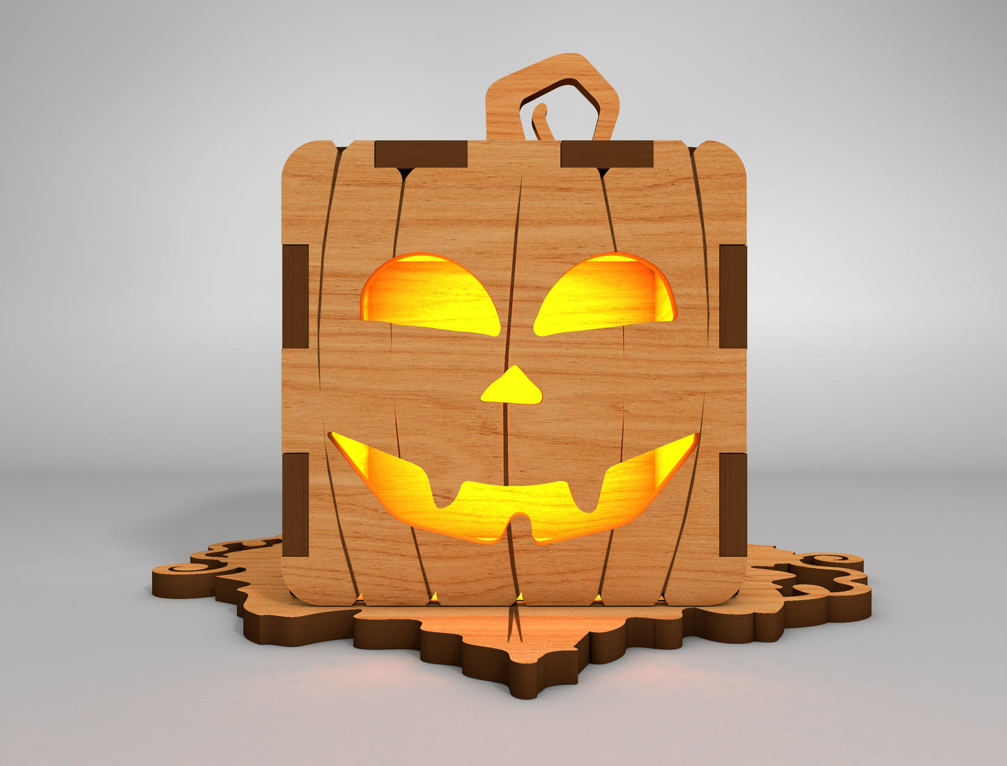 Halloween Pumpkin Lantern Box SVG Set for Glowforge xTool LightBurn