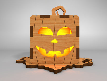 Halloween Pumpkin Lantern Box SVG Set for Glowforge xTool LightBurn