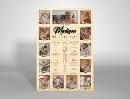 Personalized First Year Frame SVG for Glowforge and LightBurn