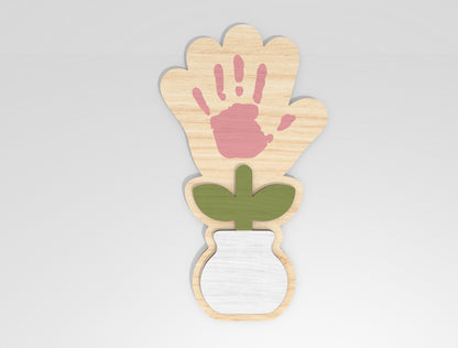 Mother's Day Handprint Craft Bundle SVG Kids Sign Laser Cut File for LightBurn and xTool