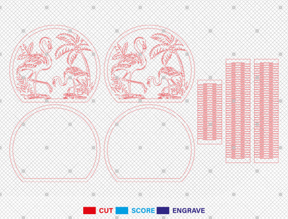 Sea Lantern SVG Bundle with Tropical Ocean Scene Laser Cut Files
