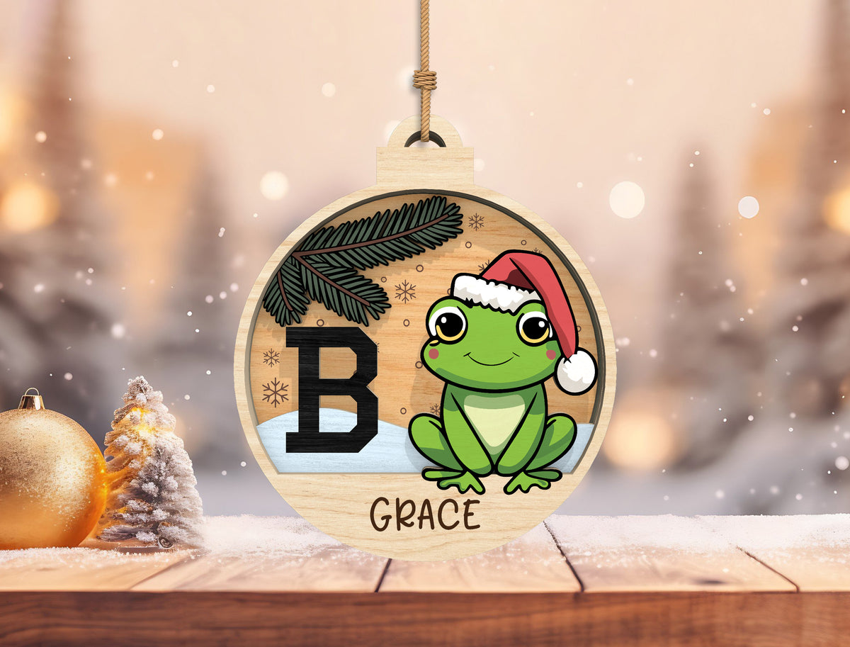 Personalized Christmas Alphabet Ornament SVG Laser Cut File 11
