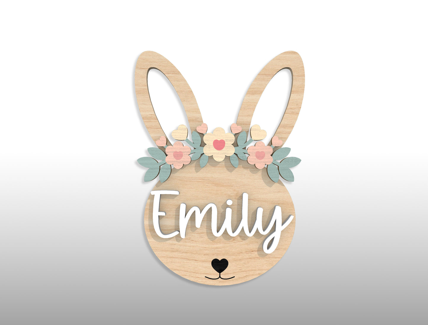 Personalized Easter Bunny Name Tag SVG 18 Designs for Glowforge and xTool