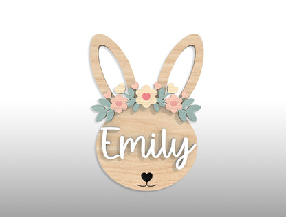 Personalized Easter Bunny Name Tag SVG 18 Designs for Glowforge and xTool