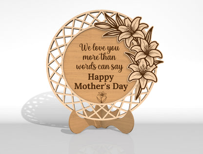 Mother Plaque SVG Bundle Laser Cut File for Glowforge and LightBurn