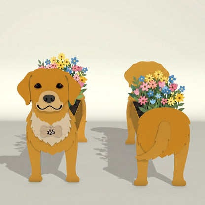 Personalized Dog Flower Vase SVG Bundle for Glowforge and LightBurn