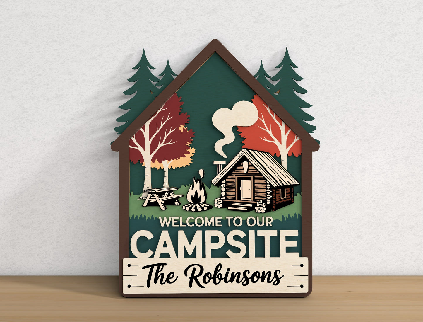 Personalized Campsite Sign SVG Bundle for xTool and Glowforge Users