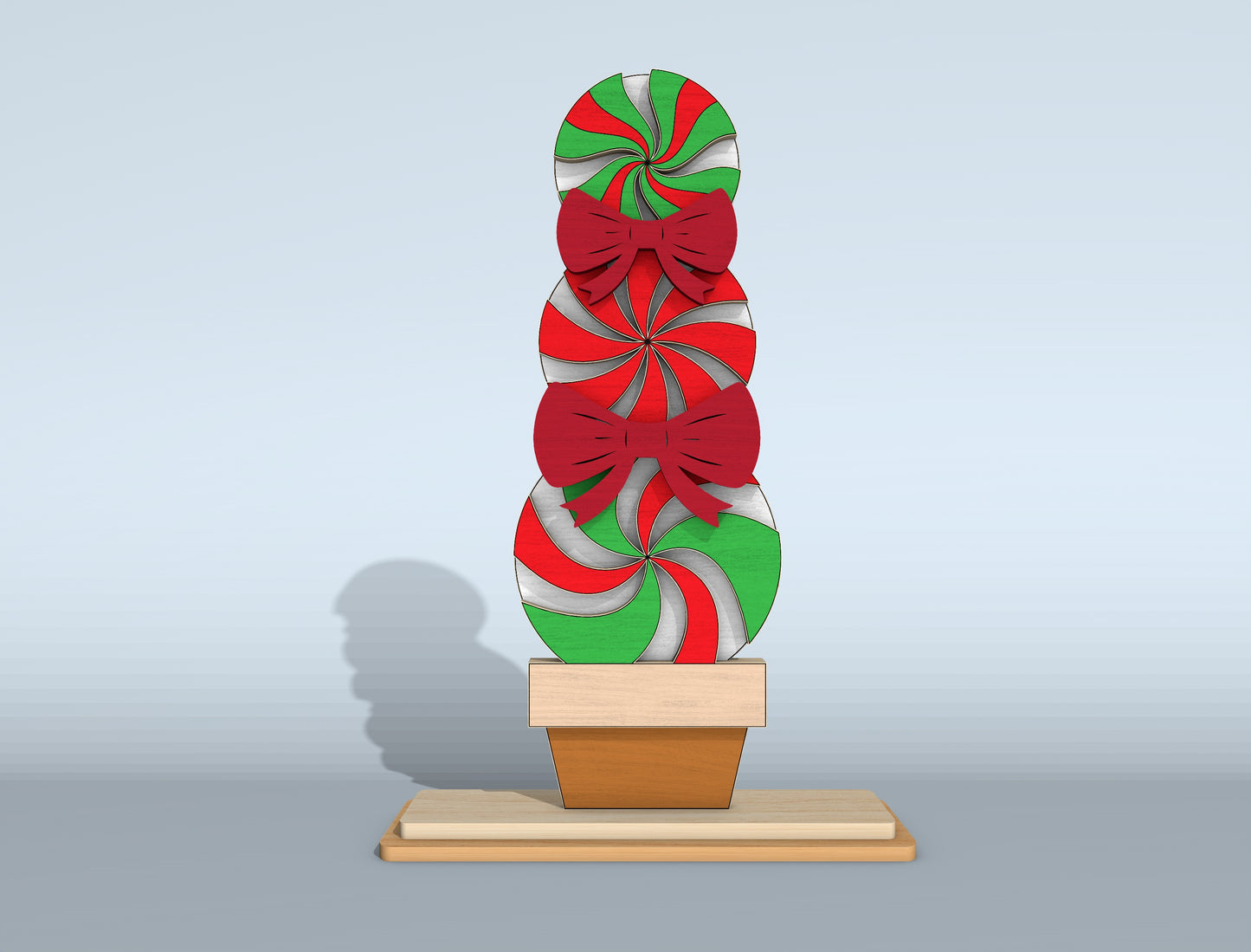 Christmas Stacked Characters Tabletop Decor Laser Cut File | Ready to Cut | Glowforge, xTool, LightBurn, etc.