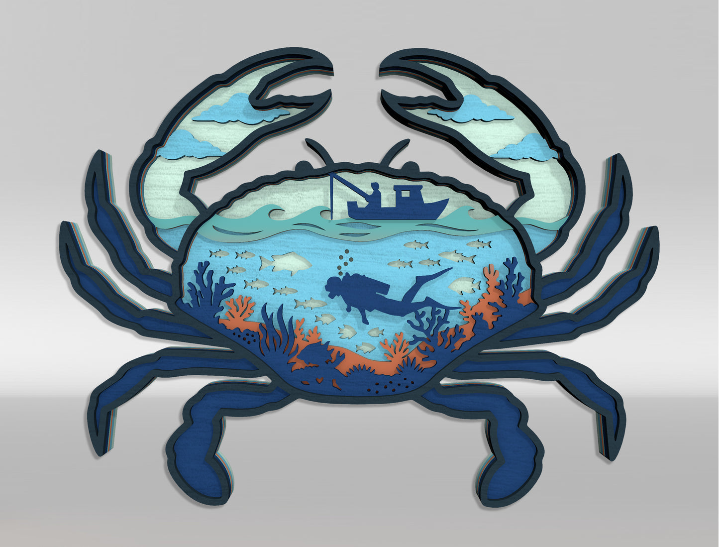 Summer Ocean SVG Bundle – 20 Multilayer Laser Cut Files for Glowforge, xTool & LightBurn