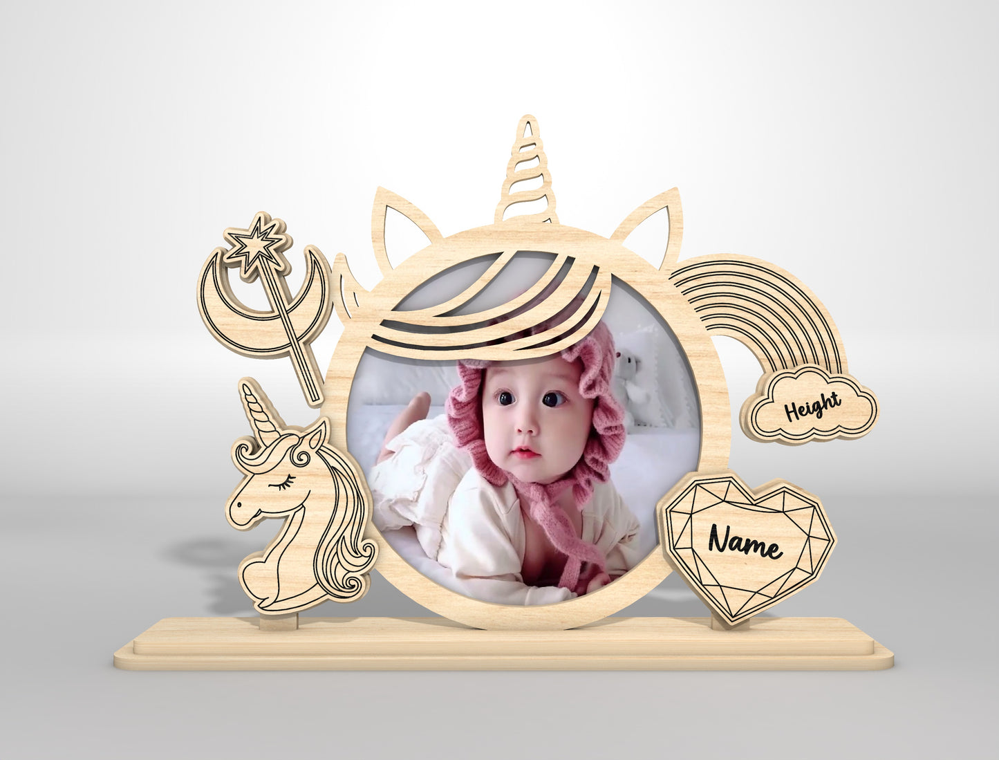 Personalized Family Photo Frame SVG Bundle for Glowforge and xTool
