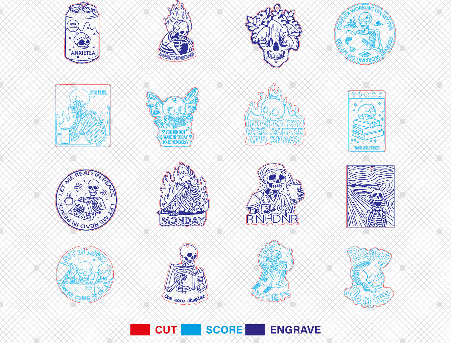 16 Gothic Halloween Earrings SVG Bundle Laser Cut File for xTool
