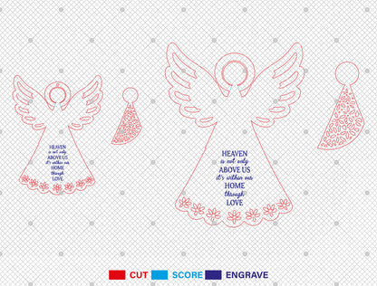 Angel Memorial Ornament SVG Bundle for Glowforge and xTool