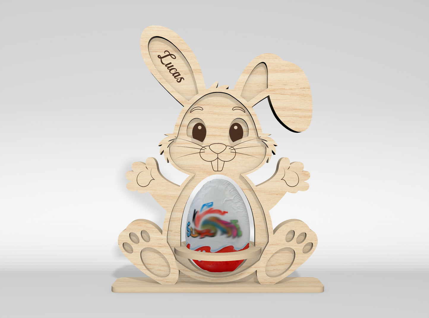 Easter Bunny Kinder Egg Holder SVG 12 Designs Laser Cut for LightBurn and xTool