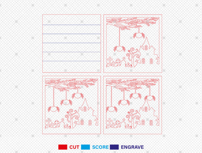Personalized Halloween Spider Family Multilayer SVG 2 to 10 Spiders for LightBurn xTool