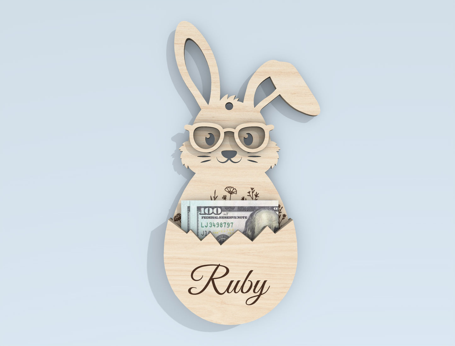 Personalized Easter Bunny Money Holder SVG Bundle for Glowforge
