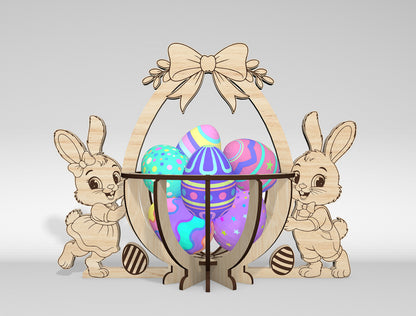 9 Easter Basket Egg Holder Bundle SVG Laser Cut for Glowforge and xTool