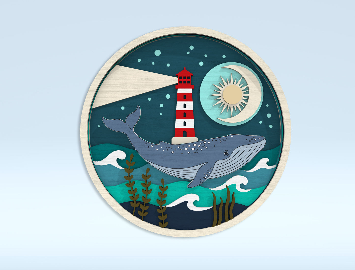 Multilayer Coastal Animal SVG Bundle Laser Cut File for LightBurn