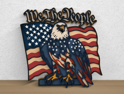 250th Anniversary Eagle Door Hanger SVG Bundle for Glowforge xTool LightBurn 10 Designs