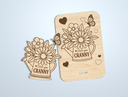 Floral Card Stand SVG Bundle Mother's Day Laser Cut File for Glowforge and xTool