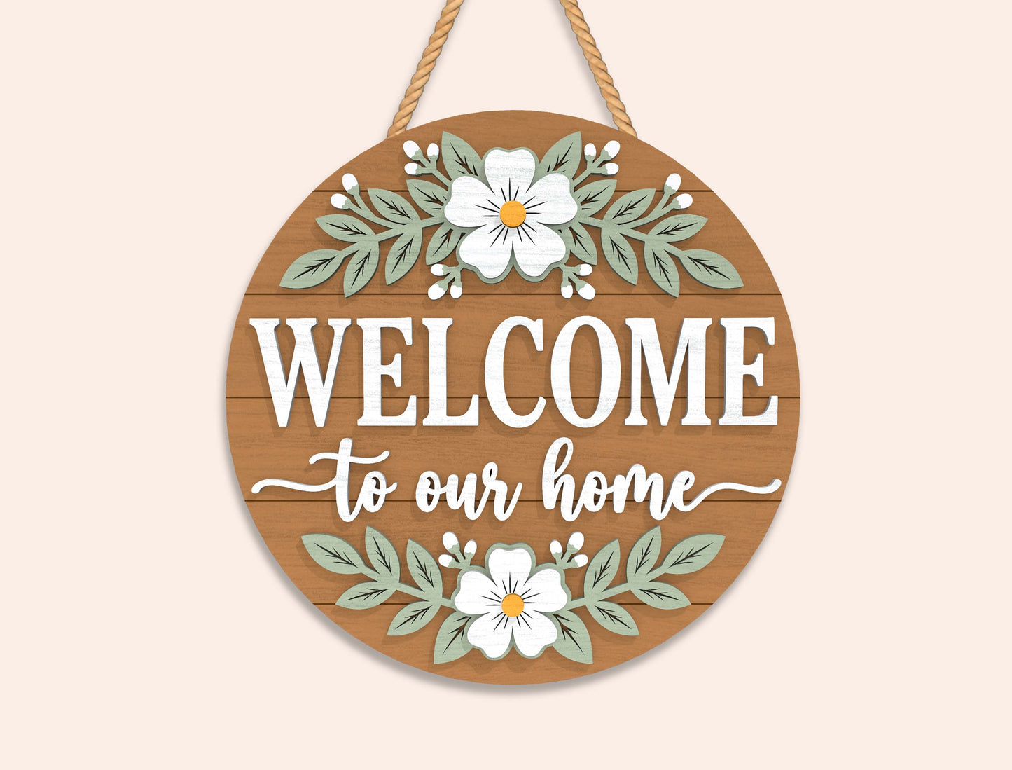 Floral Welcome Door Hanger SVG Bundle 10 Designs for Glowforge and xTool