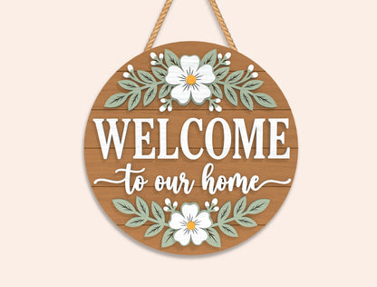 Floral Welcome Door Hanger SVG Bundle 10 Designs for Glowforge and xTool